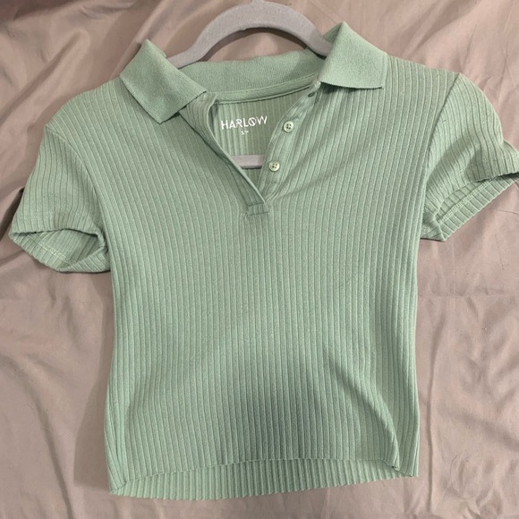 Cropped green polo t-shirt - Picture 1 of 2